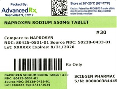 Naproxen Sodium 550mg #30 (Naproxen Sodium 55mg 80425 0531 01)